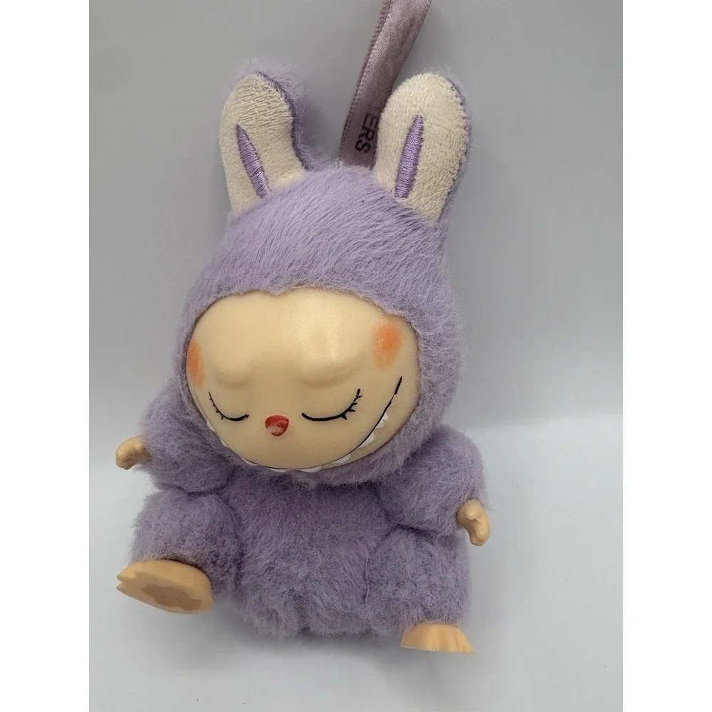 Pop Mart Kasing Plush Keychain Purple Bunny Costume Collectible Toy Labubu